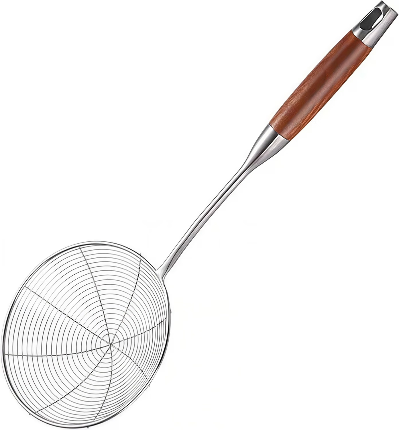 Spider strainer with wooden handle