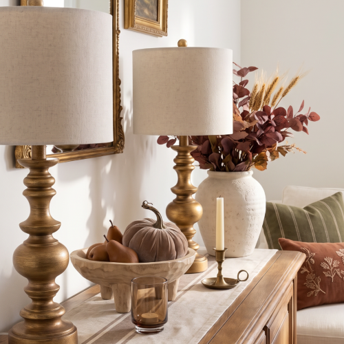 AI image 1 for BOBOMOMO 24-Inch Antique Gold Lamps Set