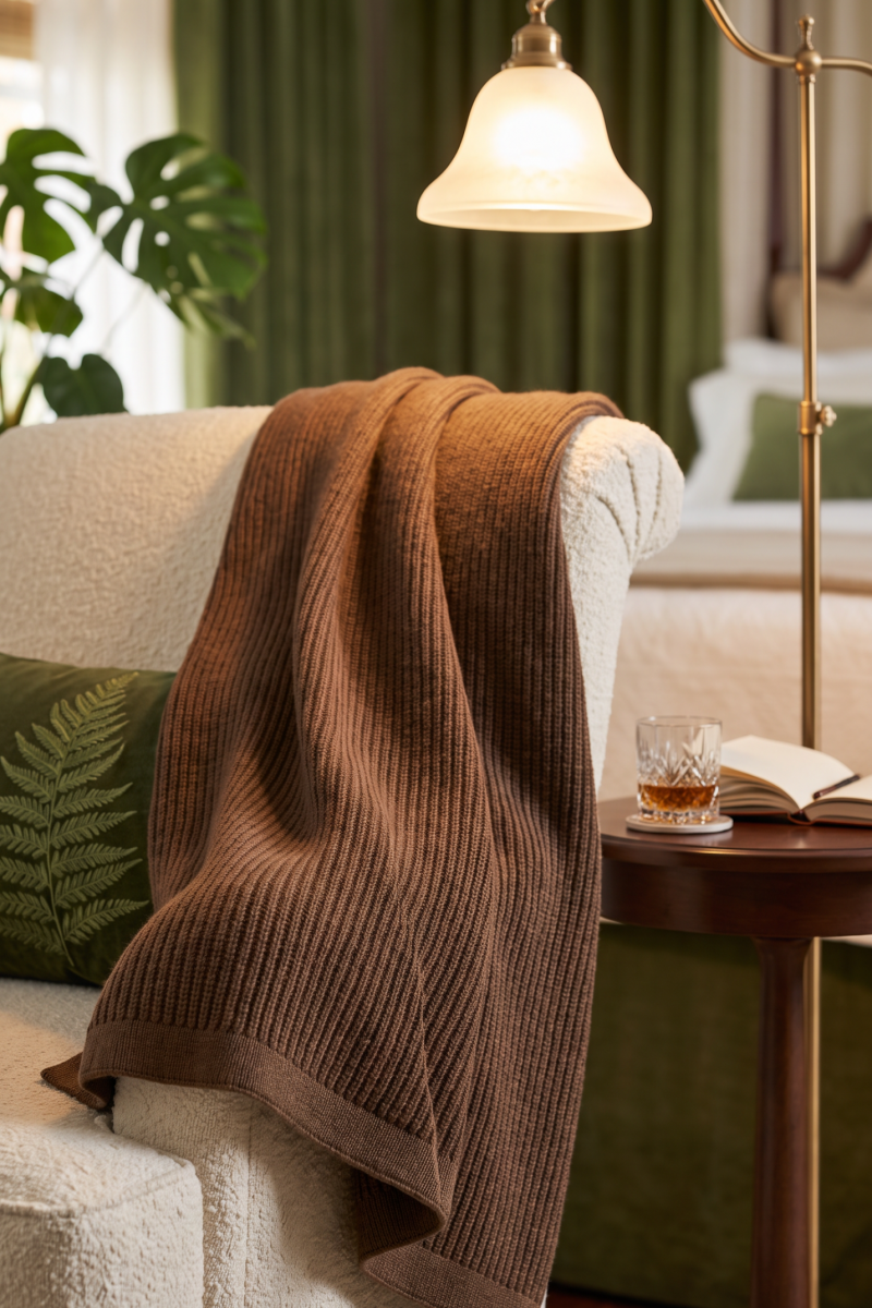 AI image 5 for YOUR MOON Merino Wool Blanket